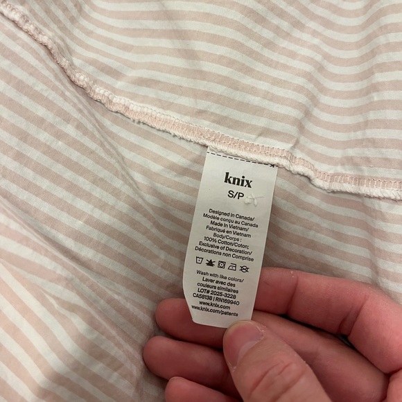 Knix Classic Cotton 2-Piece PJ Set Pink Stripes, Relaxed Fit - Picture 7 of 12